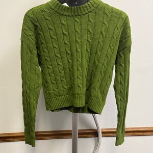 GAP Green Cable Knit Crew Neck Sweater